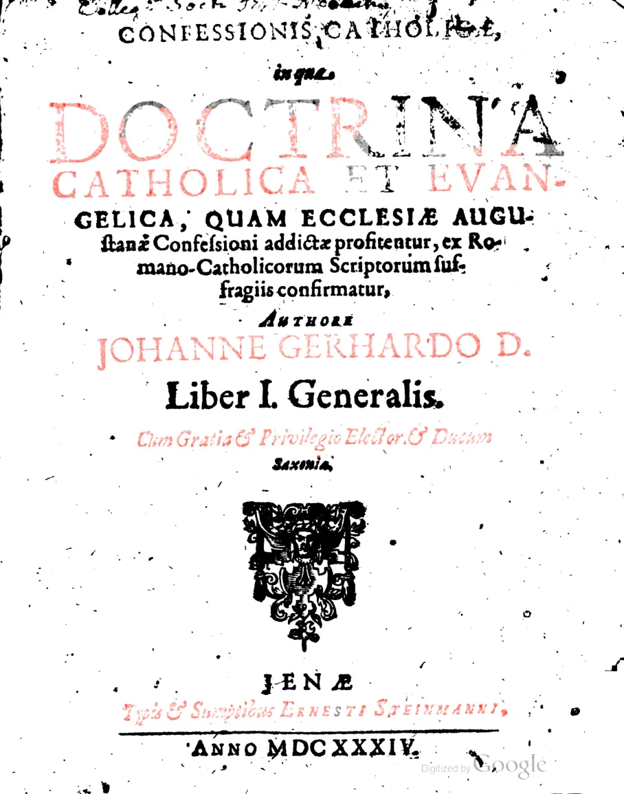Johann Gerhard, Confessio Catholica, 1634 title page