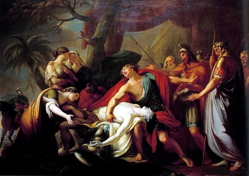 2. Gavin Hamilton, Achilles Lamenting the Death of Patroclus, 1763