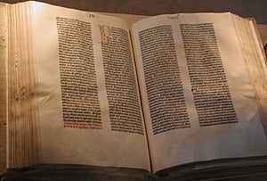 The Gutenberg Bible displayed by the United St...
