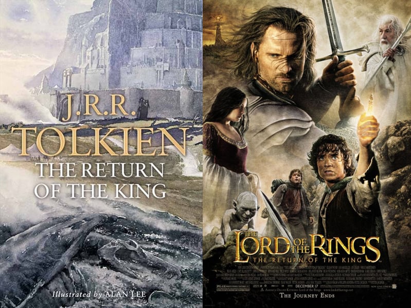 Return of the King book and movie covers